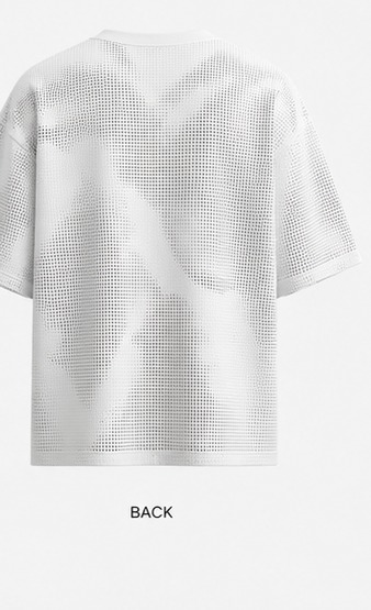 Back view · VCTR 001 Oversized Perforated Tee