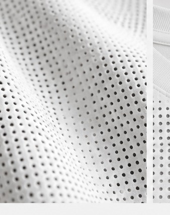Perforated knit fabric detail