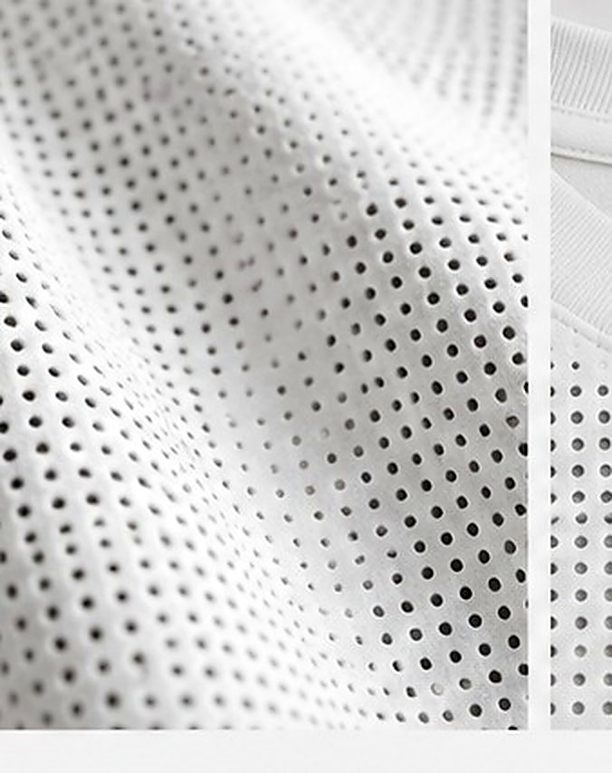 Perforated knit fabric detail